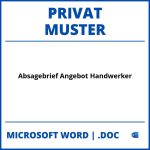 Muster Absagebrief Angebot Handwerker Privat WORD