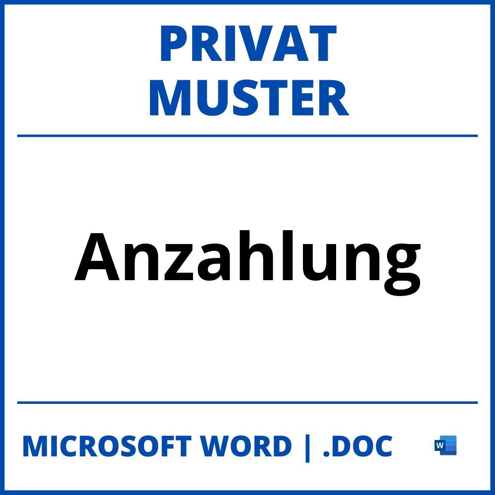 Anzahlung Muster Privat