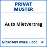 Auto Mietvertrag Privat Muster WORD