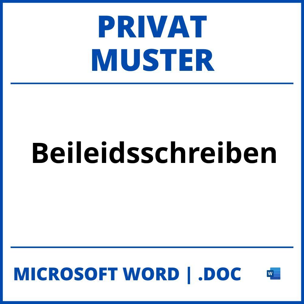 Beileidsschreiben Privat Muster