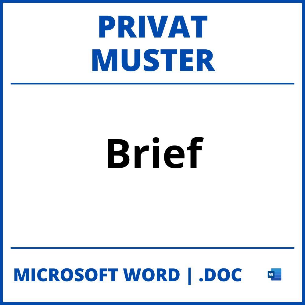Muster Brief Privat