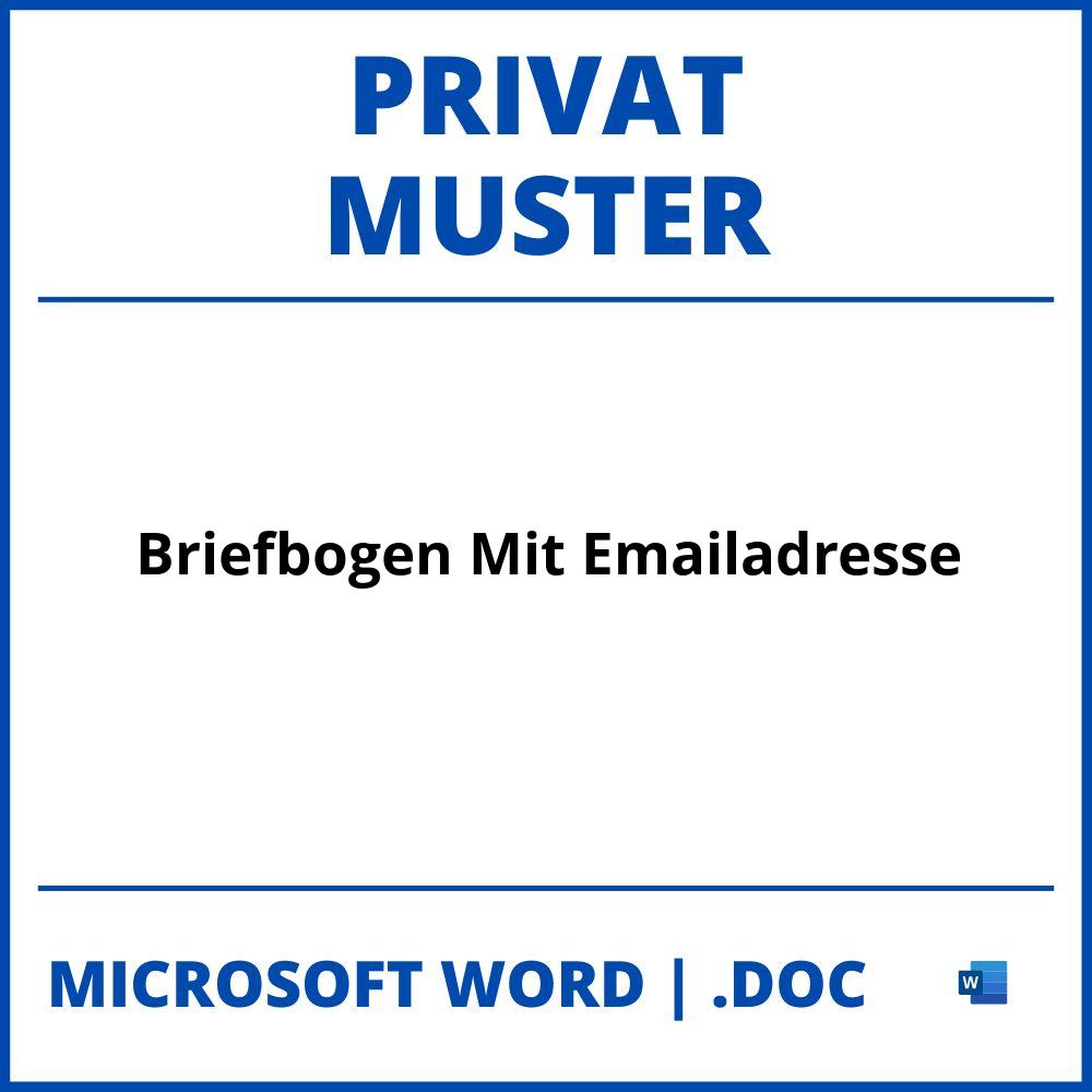 Briefbogen Privat Muster Mit Emailadresse