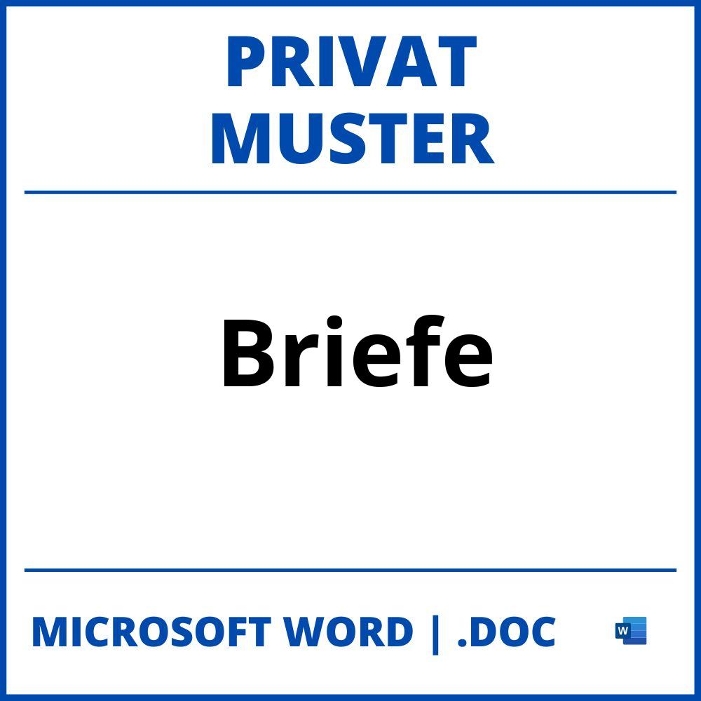 Briefe Privat Muster