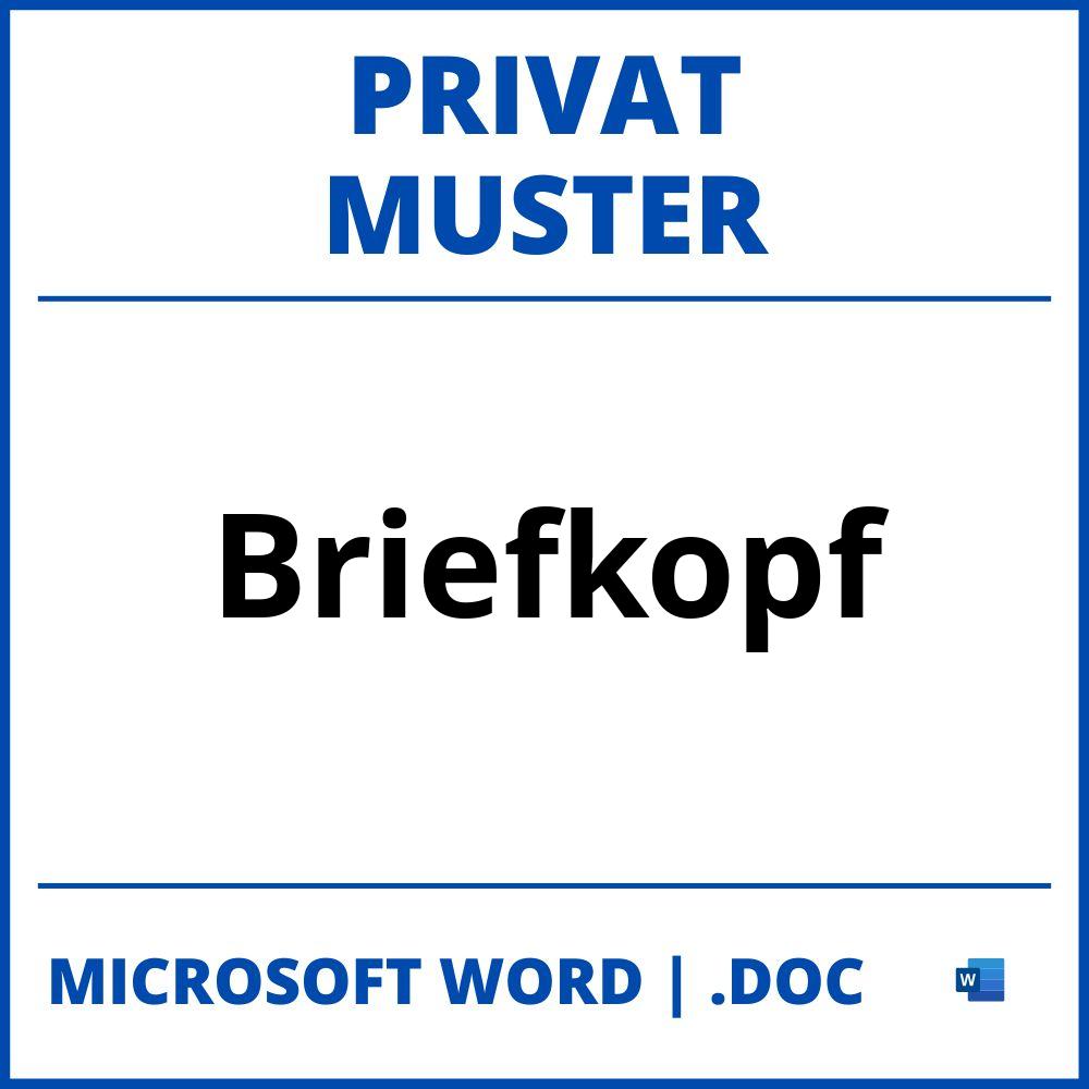 Briefkopf Privat Muster