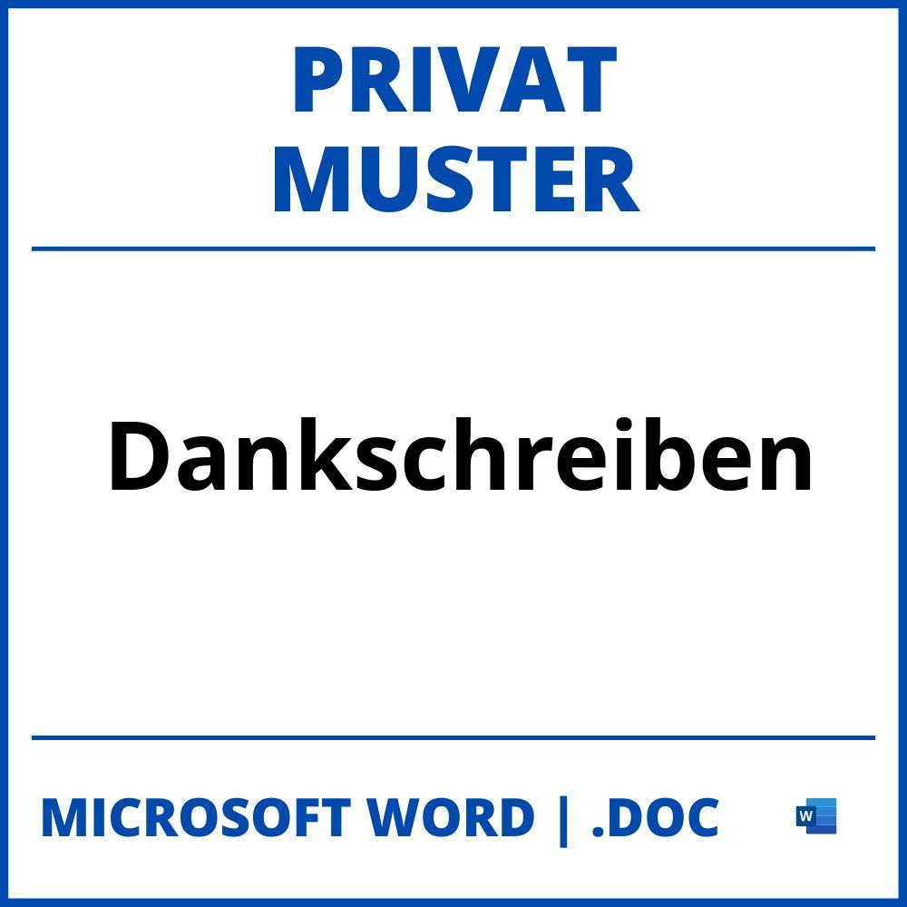 Dankschreiben Muster Privat