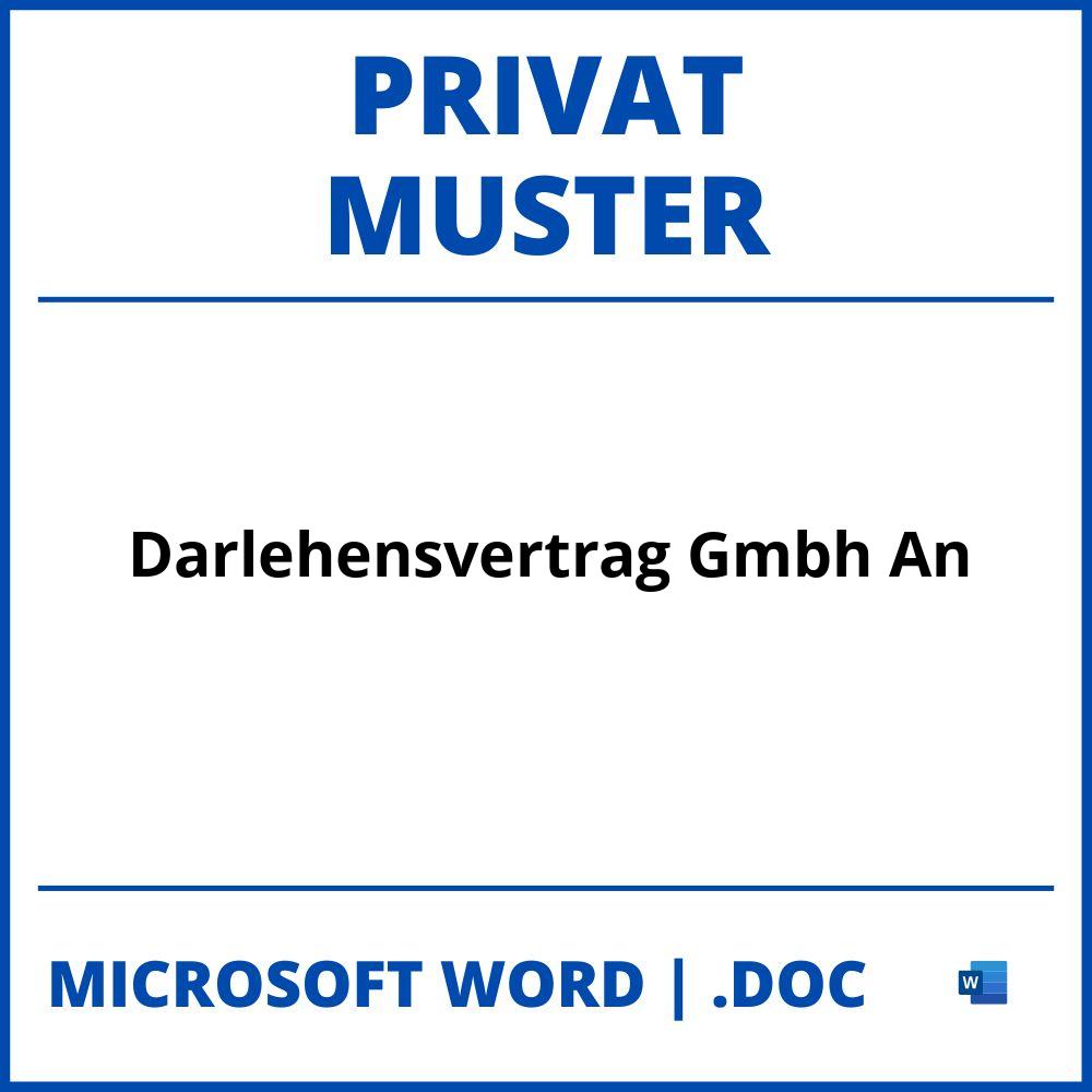 Muster Darlehensvertrag Gmbh An Privat