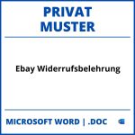 Ebay Widerrufsbelehrung Privat Muster WORD