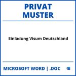 Einladung Visum Deutschland Muster Privat WORD