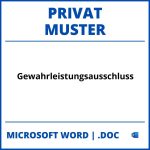 Gewährleistungsausschluss Privat Muster WORD