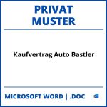 Kaufvertrag Auto Privat Muster Bastler WORD