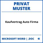 Muster Kaufvertrag Auto Privat Firma WORD