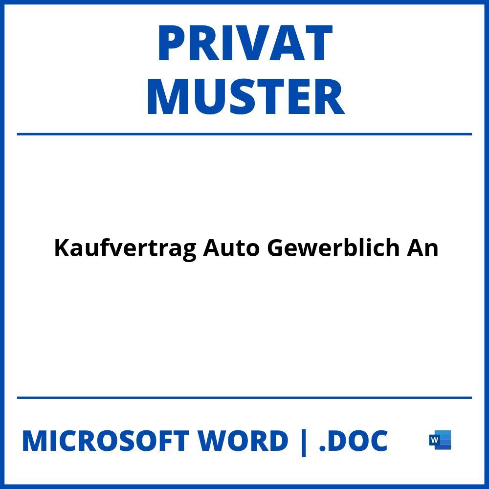 Muster Kaufvertrag Auto Gewerblich An Privat