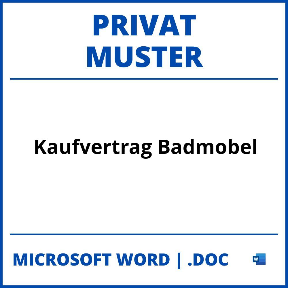 Kaufvertrag Badmöbel Muster Privat