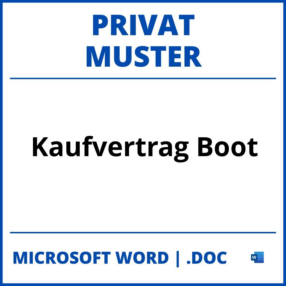 Muster Kaufvertrag Boot Privat