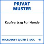 Muster Kaufvertrag Für Hunde Privat WORD