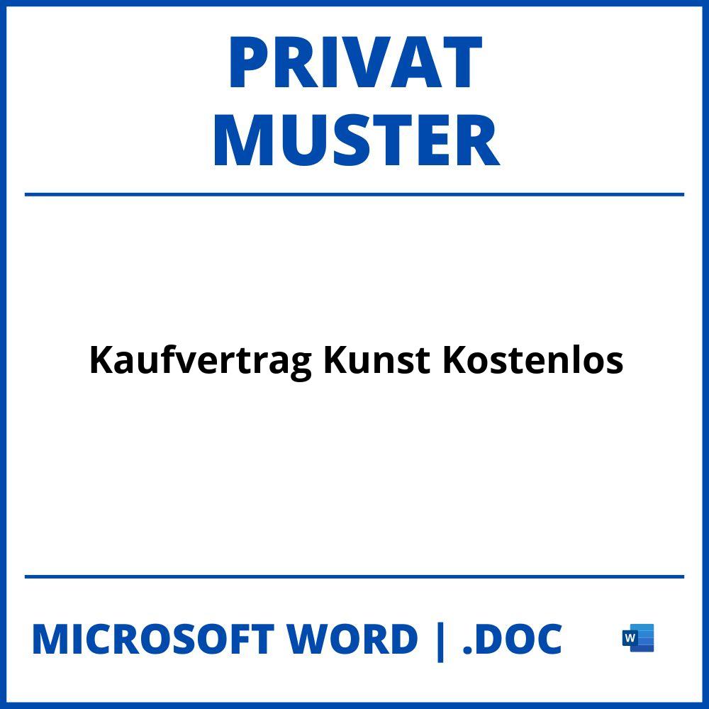Kaufvertrag Privat Kunst Muster Kostenlos