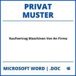 Kaufvertrag Maschinen Von Privat An Firma Muster WORD
