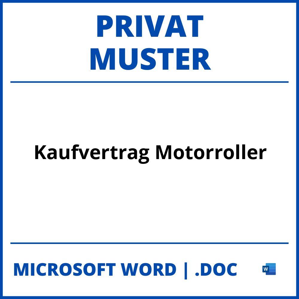 Muster Kaufvertrag Motorroller Privat