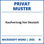 Kaufvertrag Von Privat Muster Deutsch WORD