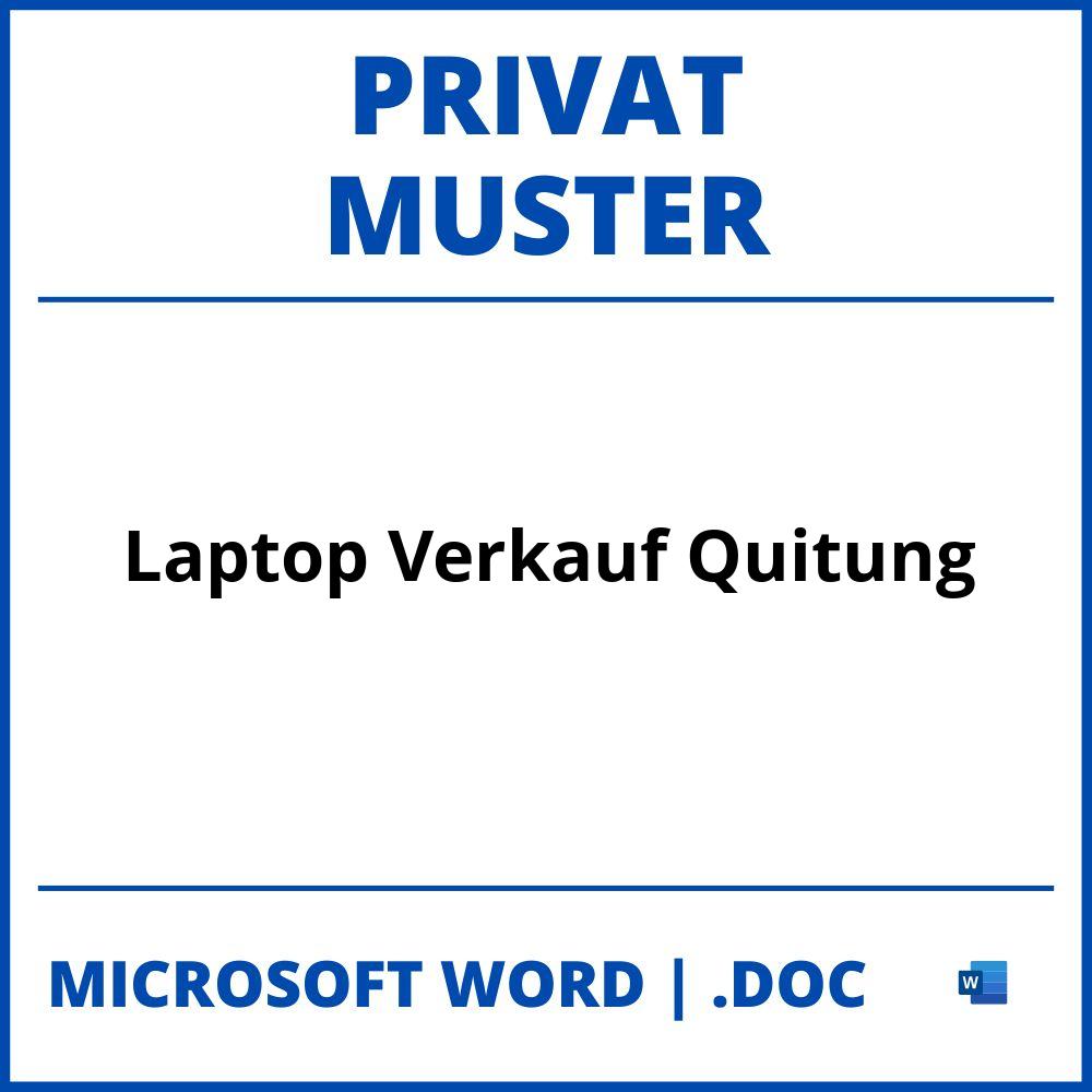 Laptop Privat Verkauf Quitung Muster