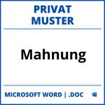 Mahnung Muster Privat WORD