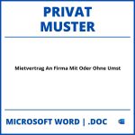 Mietvertrag Privat An Firma Muster Mit Oder Ohne Umst WORD