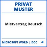 Mietvertrag Deutsch Muster Privat WORD