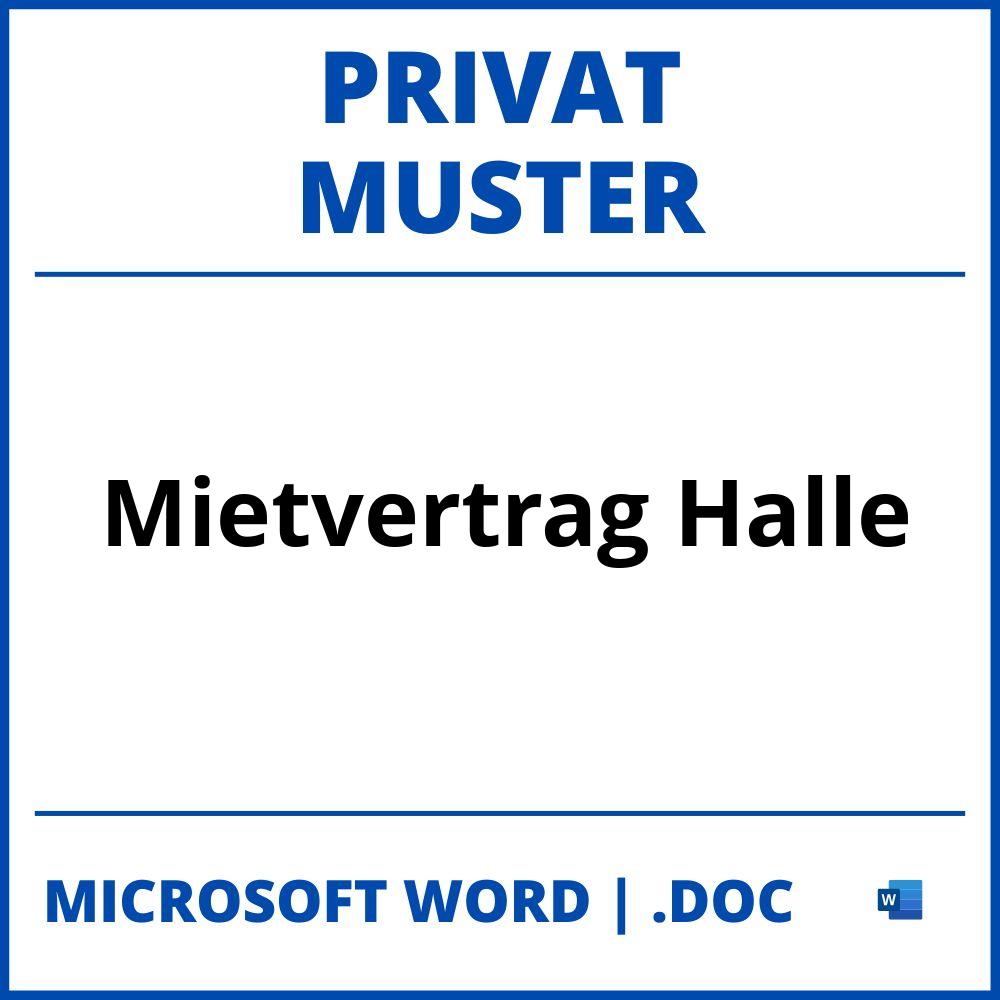 Mietvertrag Halle Privat Muster