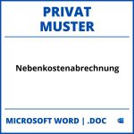 Nebenkostenabrechnung Privat Muster WORD