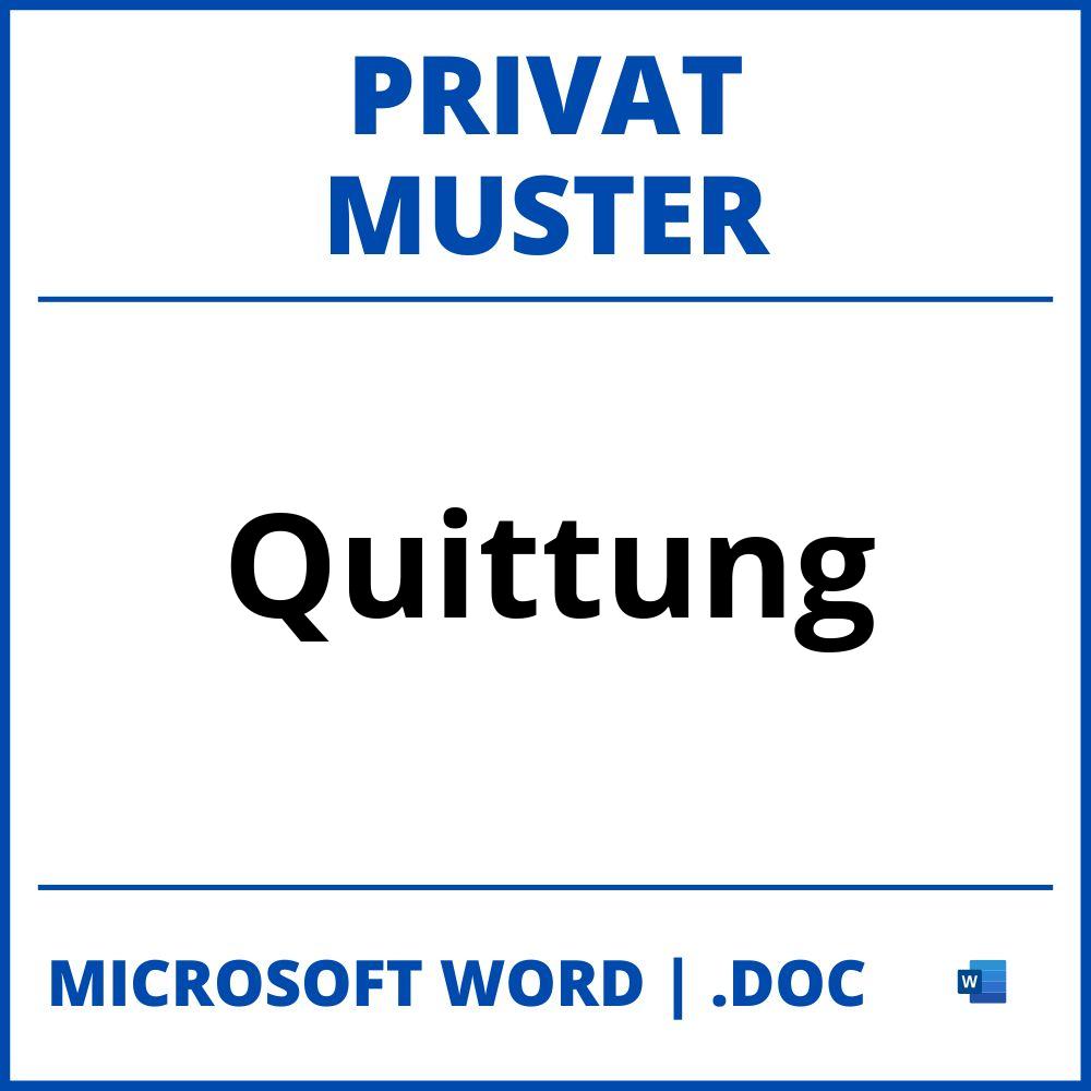 Quittung Muster Privat
