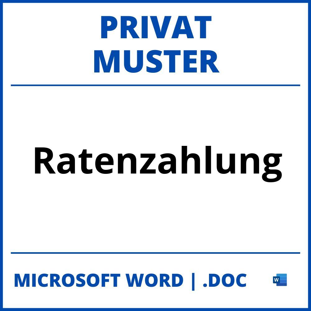 Muster Ratenzahlung Privat