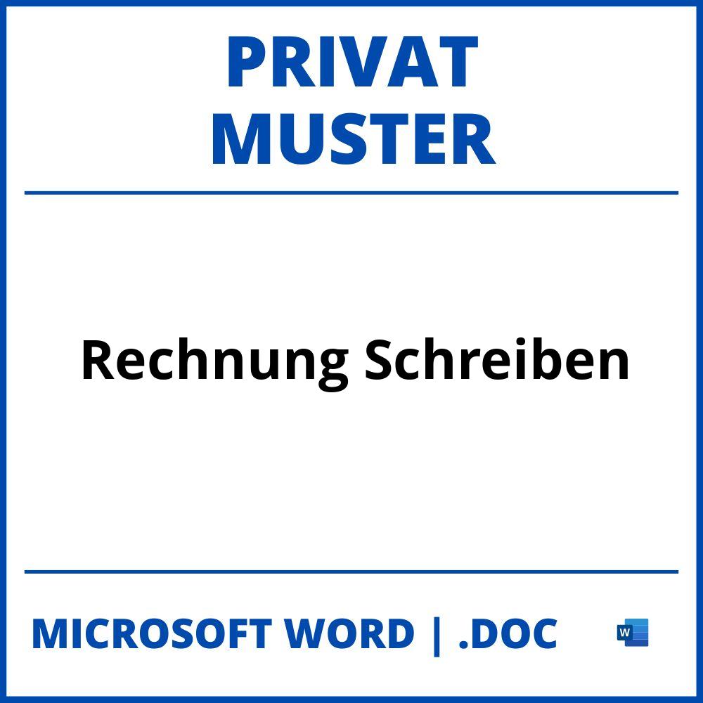 Muster Rechnung Schreiben Privat