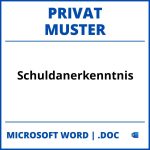 Schuldanerkenntnis Muster Privat WORD