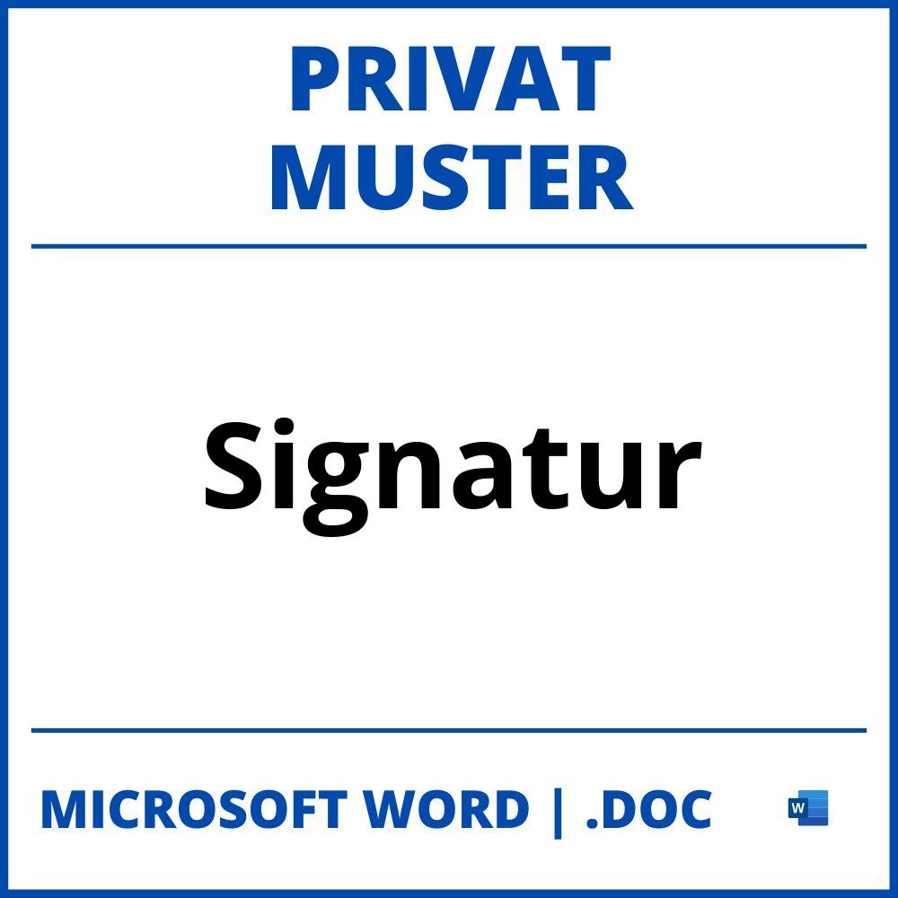 Muster Signatur Privat