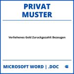 Verliehenes Geld Zurückgezahlt Bezeugen Privat Muster WORD