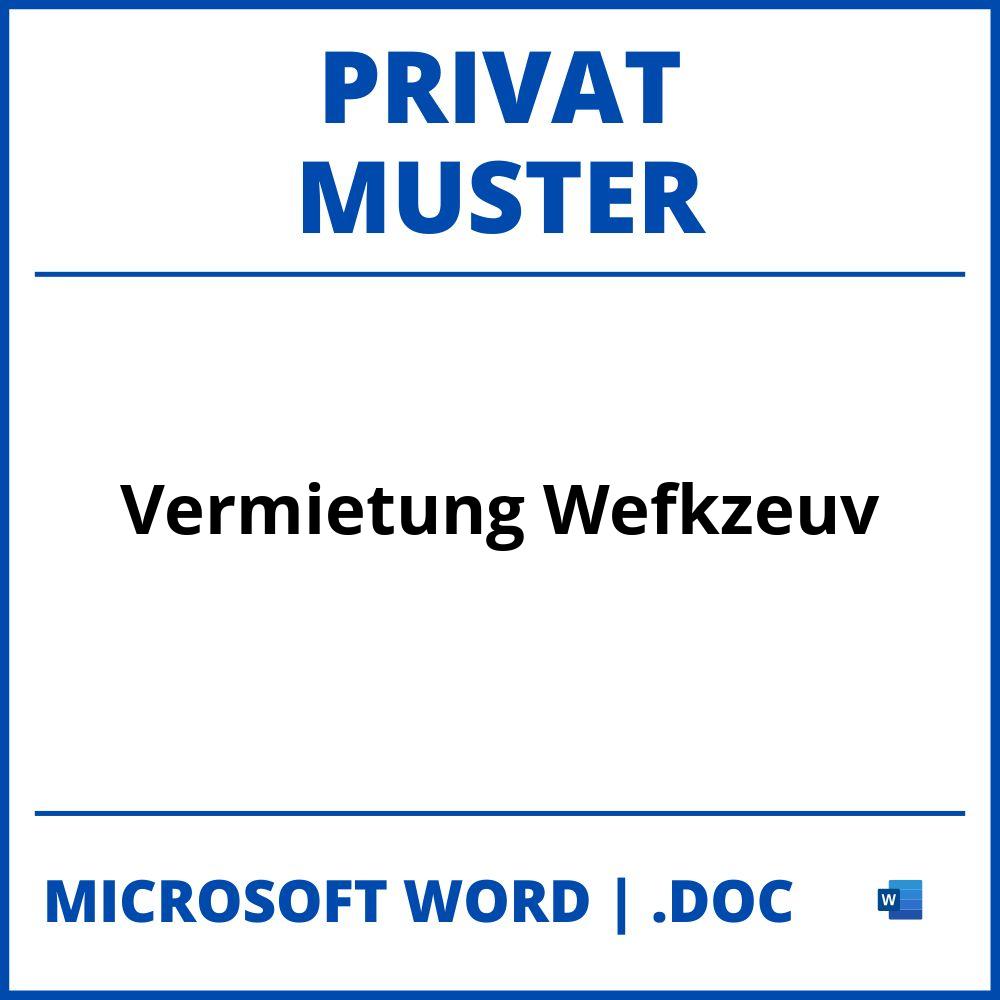 Vermietung Wefkzeuv Privat Muster