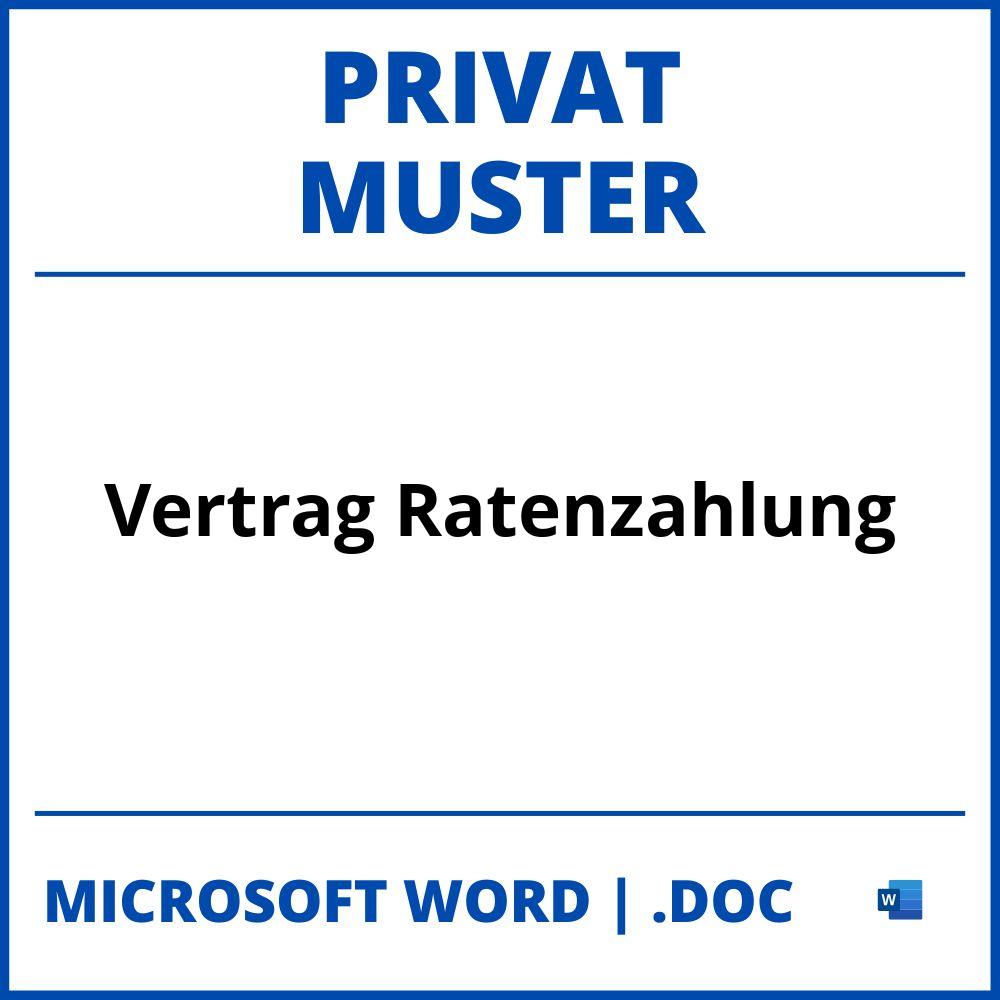 Vertrag Ratenzahlung Privat Muster