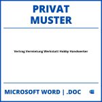 Vertrag Vermietung Privat Werkstatt Hobby Handwerker Muster WORD