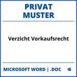 Verzicht Vorkaufsrecht Privat Muster WORD